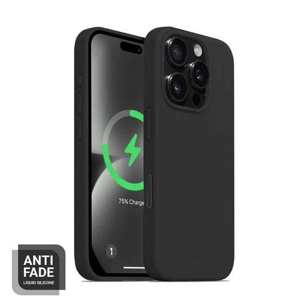 Crong iPhone 16 Pro Color Cover Magnetic - Θήκη Σιλικόνης με MagSafe - Black