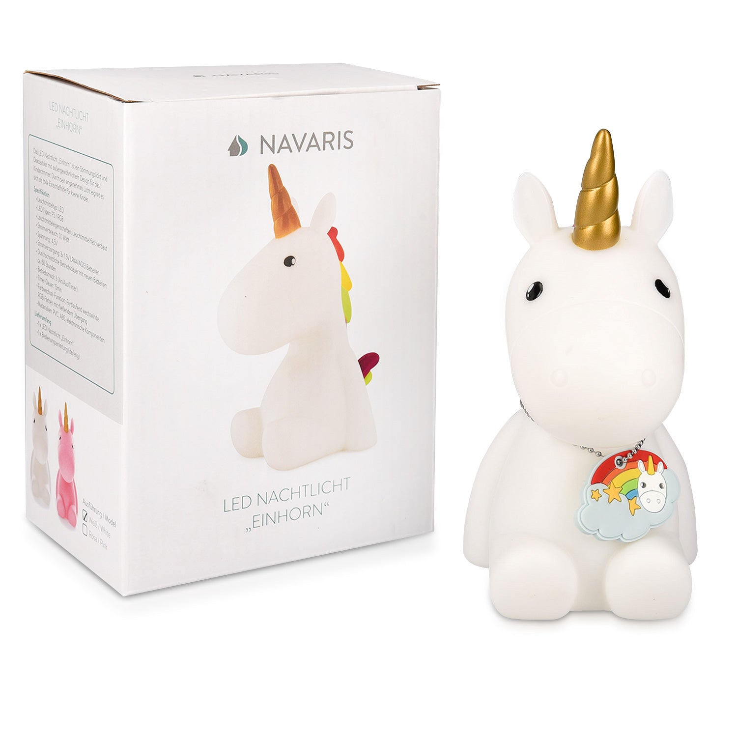 Navaris LED Unicorn Night Light RGB - Παιδικό Νυχτερινό Φως με Αλλαγή Χρωμάτων - White - 42637