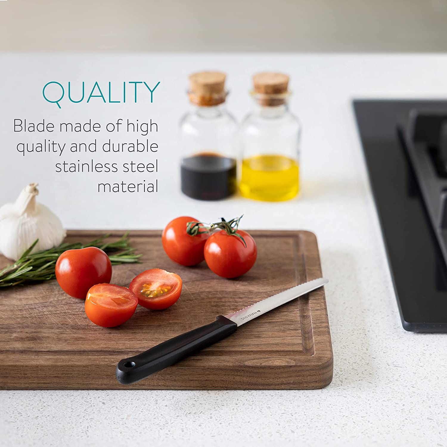 Navaris 6x Piece Knife Σετ με 6 Τεμάχια μαχαιριών - 10,8 cm - Black - 54111.01.06