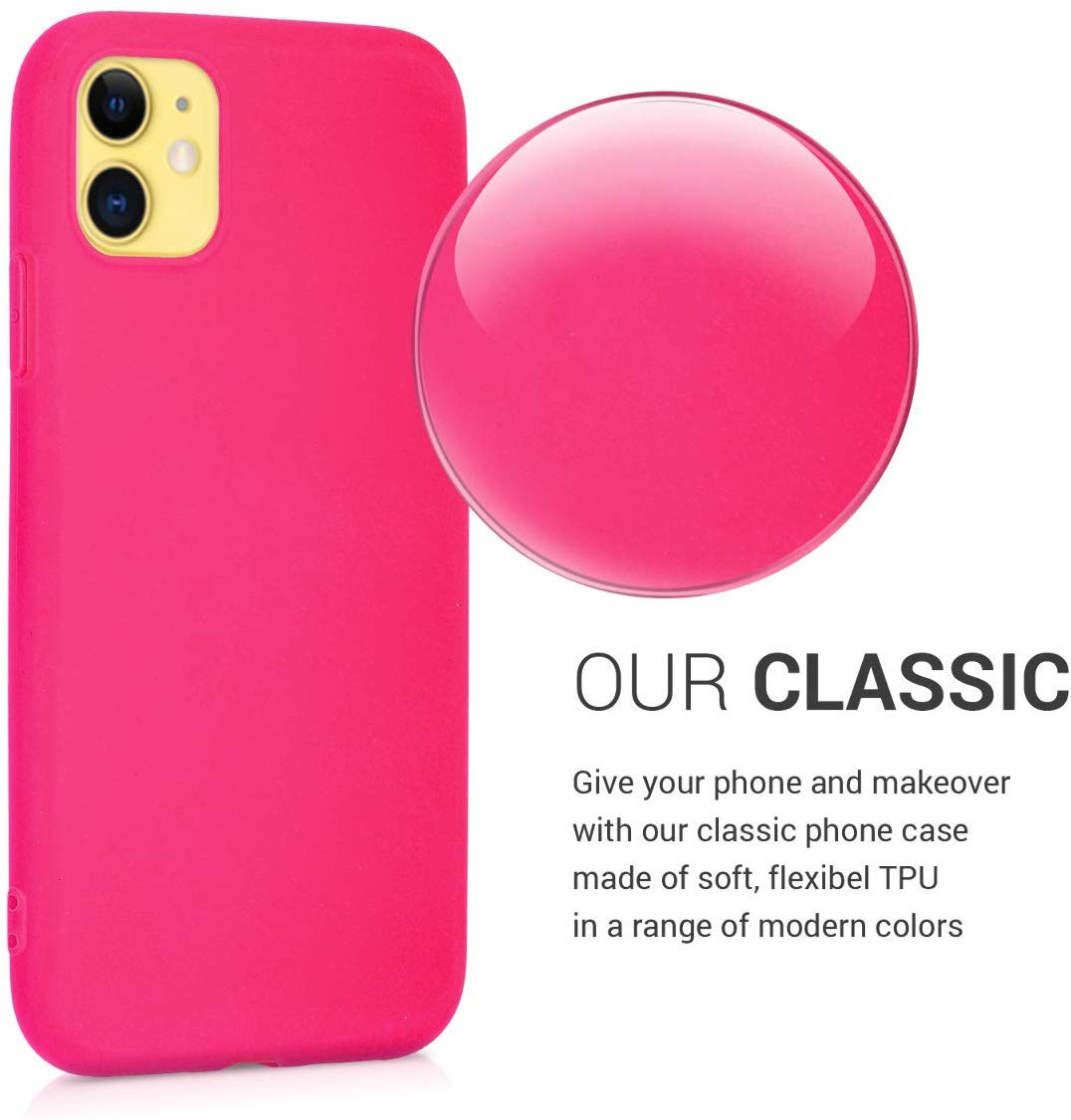 KW iPhone 11 Θήκη Σιλικόνης TPU - Neon Pink - 49783.77