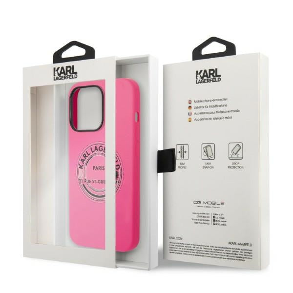 Karl Lagerfeld iPhone 14 Pro Silicone RSG Θήκη Σιλικόνης - Pink - KLHCP14LSRSGRCF