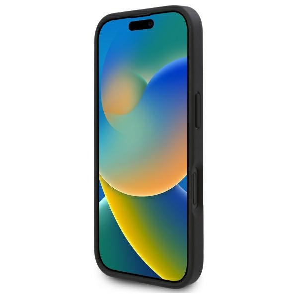 Karl Lagerfeld iPhone 16 Cardslots Monogram Σκληρή Θήκη με Επένδυση Συνθετικού Δέρματος και Υποδοχή για Κάρτα - Black - KLHCP16SPGKHPRPK