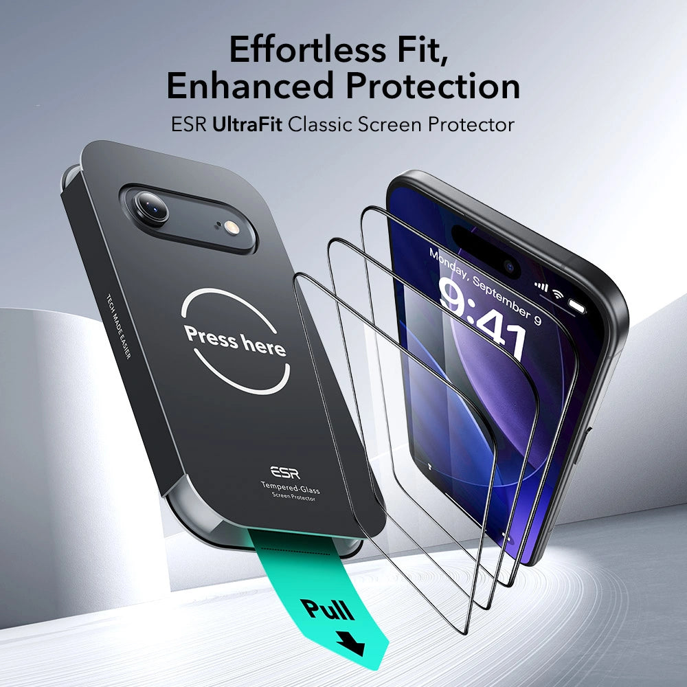 ESR iPhone Air - UltraFit Classic - Full Screen Αντιχαρακτικό Γυαλί Οθόνης - 2 Τεμάχια - Black