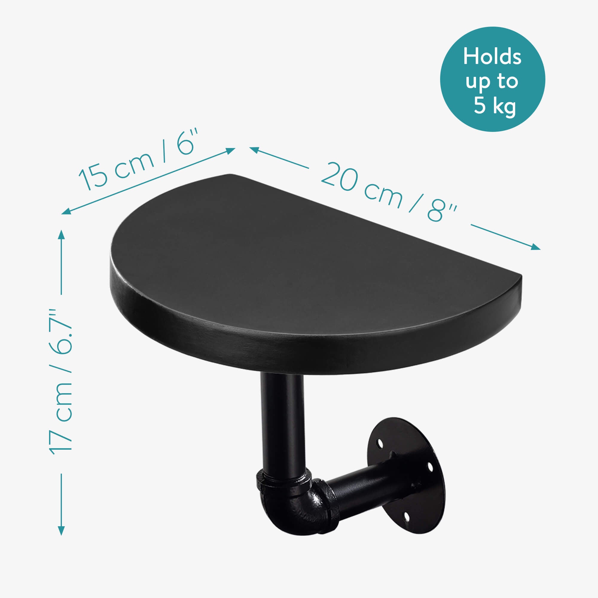 Navaris Σετ με 3 Ράφια με Βάση - 20 x 15 x 17 cm - Black - 53785.01