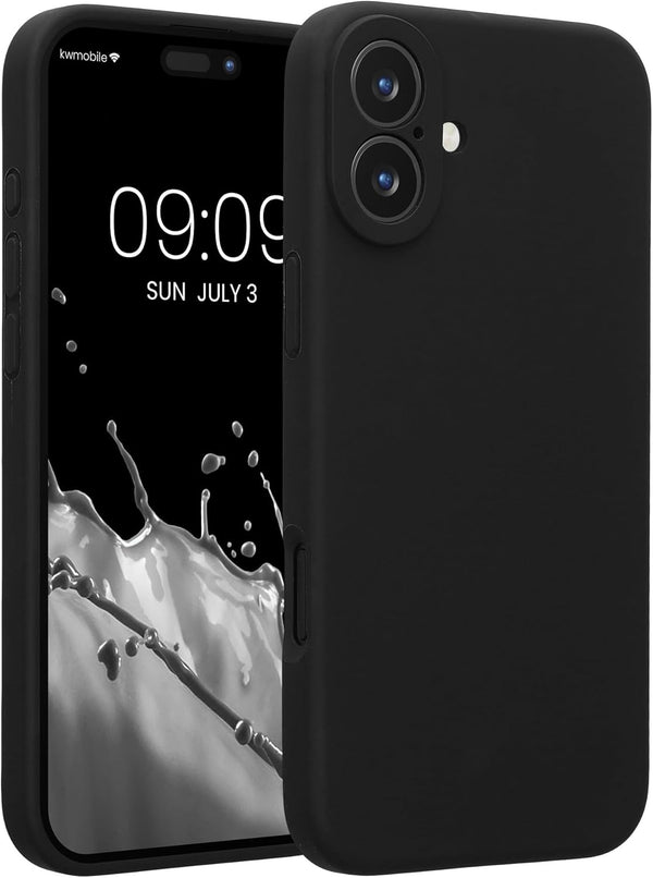 KW iPhone 16 Plus Θήκη Σιλικόνης Rubberized TPU - Black - likebrands.gr