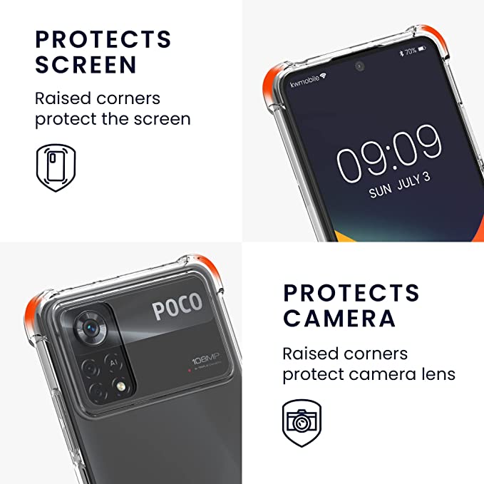 KW Xiaomi Poco X4 Pro 5G Θήκη Σιλικόνης TPU με Λουράκι - Διάφανη / Black - 57985.03