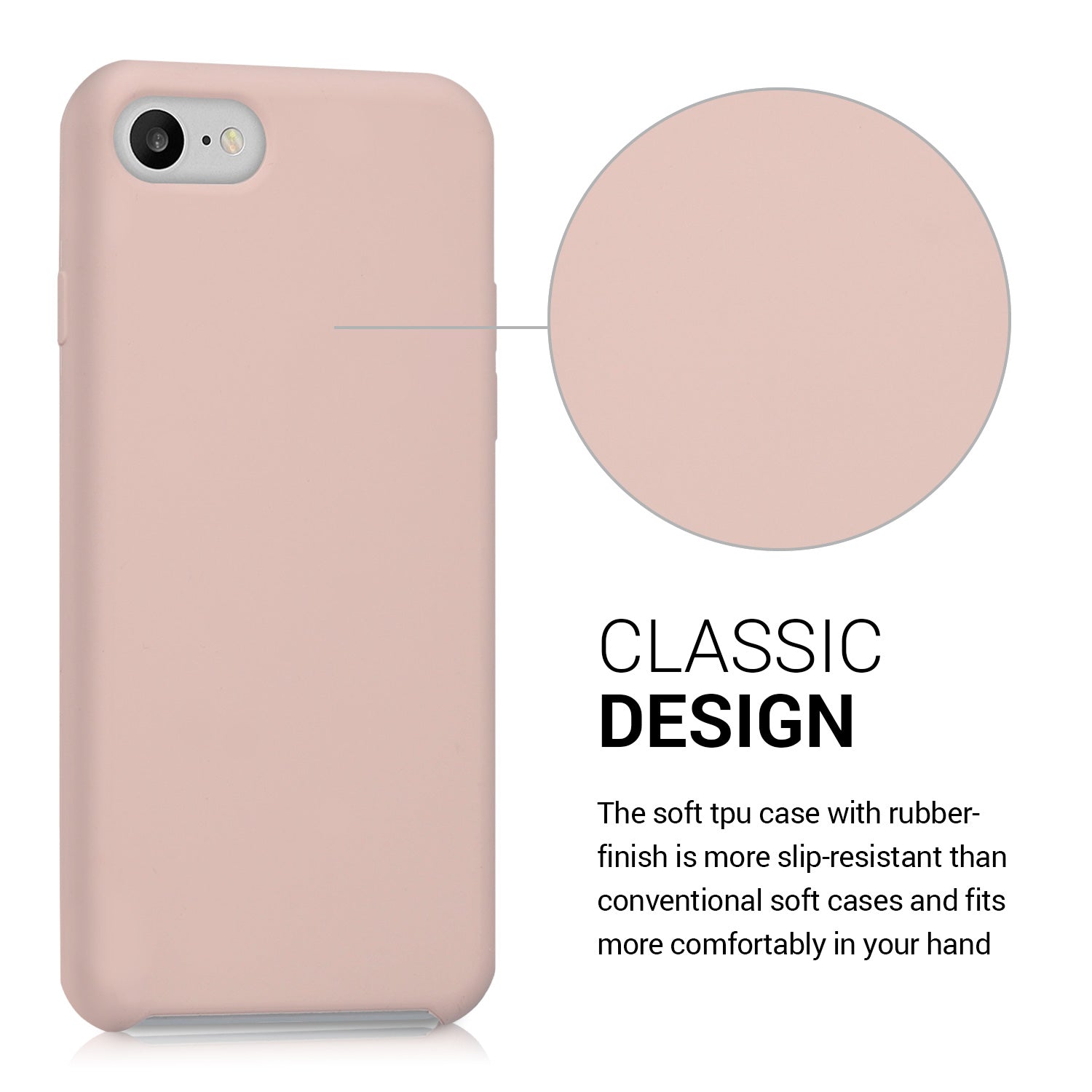 KW iPhone SE 2022 / SE 2020 / 7 / 8 Θήκη Σιλικόνης Rubber TPU - Rose Gold Matte - 40225.81