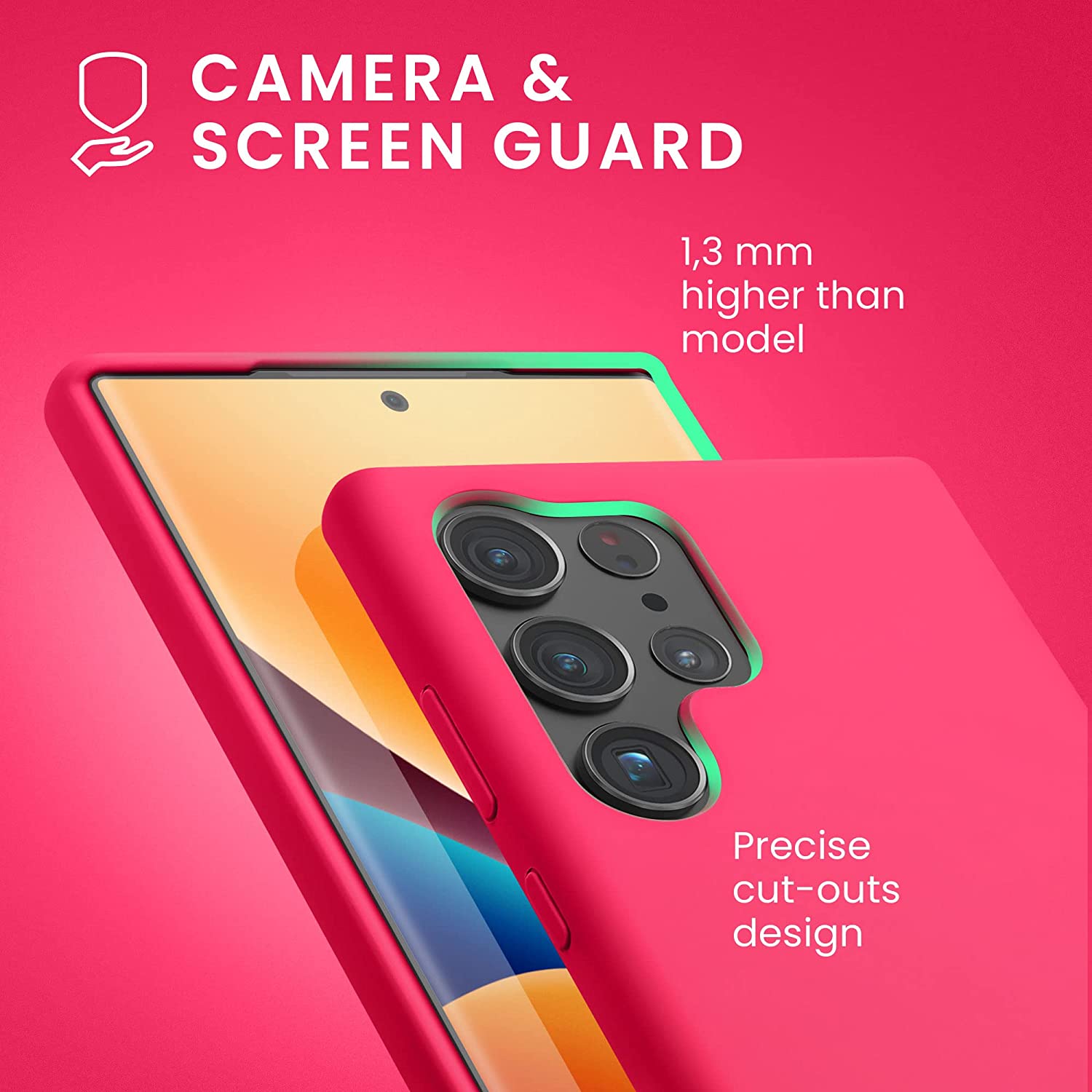 KW Samsung Galaxy S23 Ultra Θήκη Σιλικόνης Rubberized TPU - Neon Pink - 60275.77