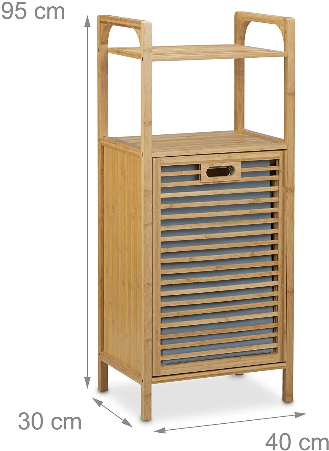 Relaxdays Ράφι Μπάνιου με Ενσωματωμένο Καλάθι Απλύτων - Natural - 4052025203108