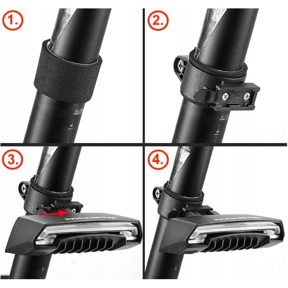 Rockbros LKWD-R1 Πίσω Φως Ποδηλάτου με Λέιζερ και Τηλεχειριστήριο - Black