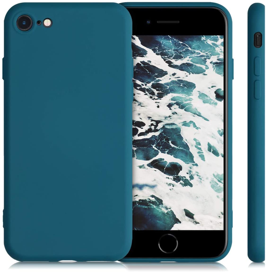 KW iPhone SE 2022 / SE 2020 / 7 / 8 Θήκη Σιλικόνης Rubberized TPU - Petrol Matte - 49979.57