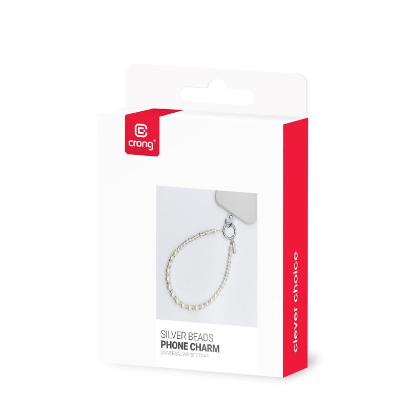Crong Phone Charm - Λουράκι Κινητού για τον Καρπό - Silver Beads