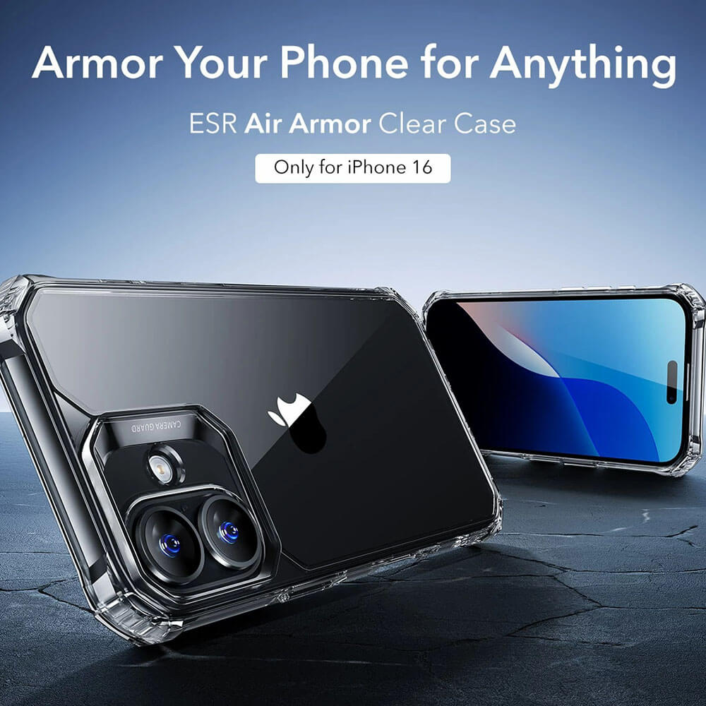 ESR iPhone 16 Air Armor Σκληρή Θήκη με Πλαίσιο Σιλικόνης - Διάφανη