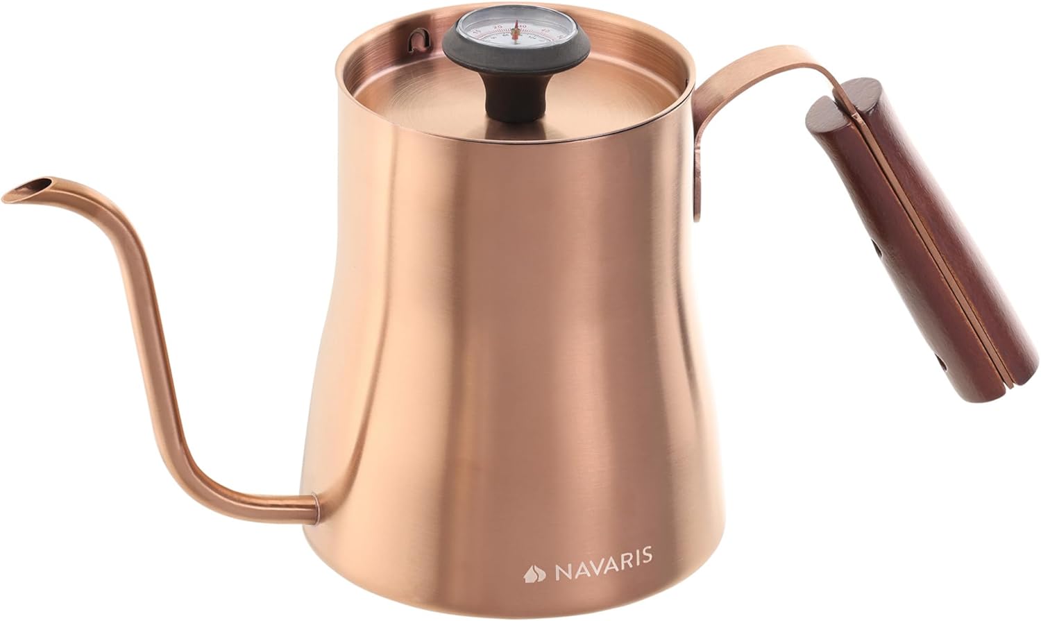 Navaris Βραστήρας Νερού Εστίας με Θερμόμετρο για Παρασκευή Καφέ - 1L - Copper - 54695.02