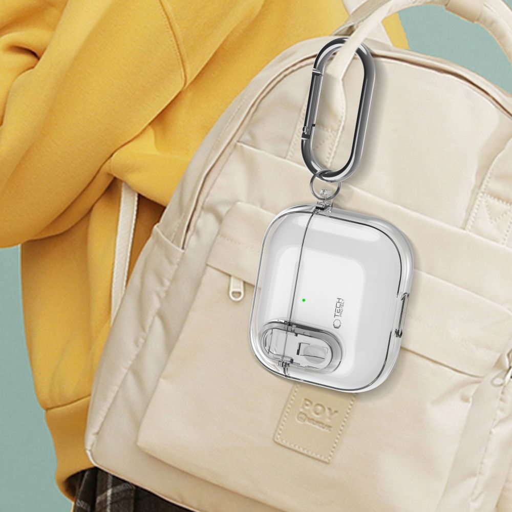 Tech-Protect AirPods 4 Θήκη από Σκληρό Πλαστικό - Slim Hook - Διάφανη
