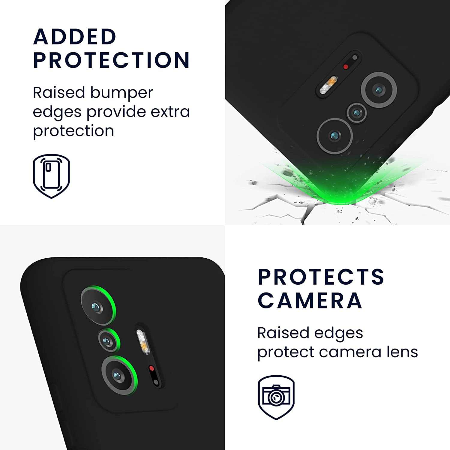 KW Xiaomi 11T / 11T Pro Θήκη Σιλικόνης Rubberized TPU - Black - 56573.01