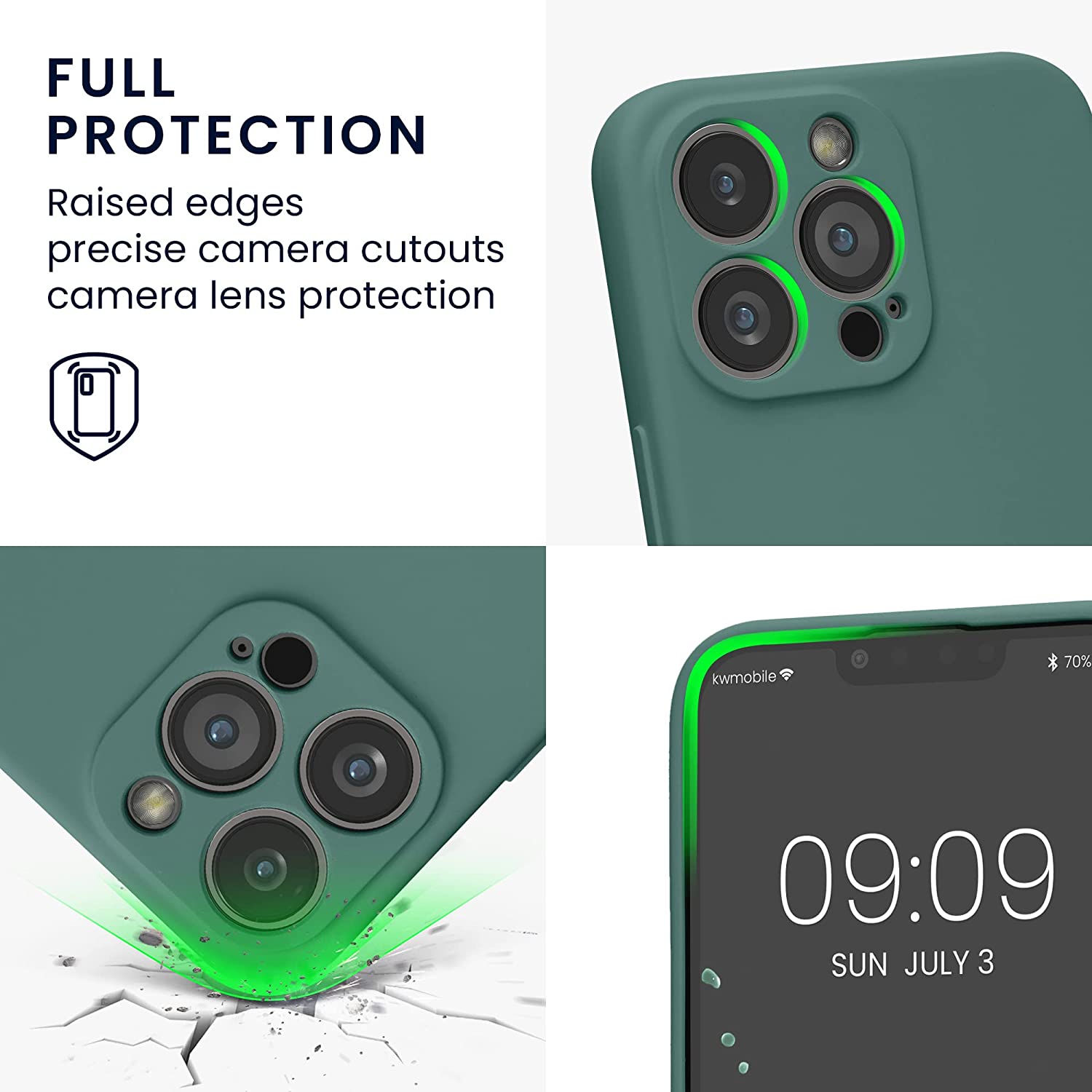 KW iPhone 13 Pro Θήκη Σιλικόνης Rubberized TPU - Forest Green - 58955.166