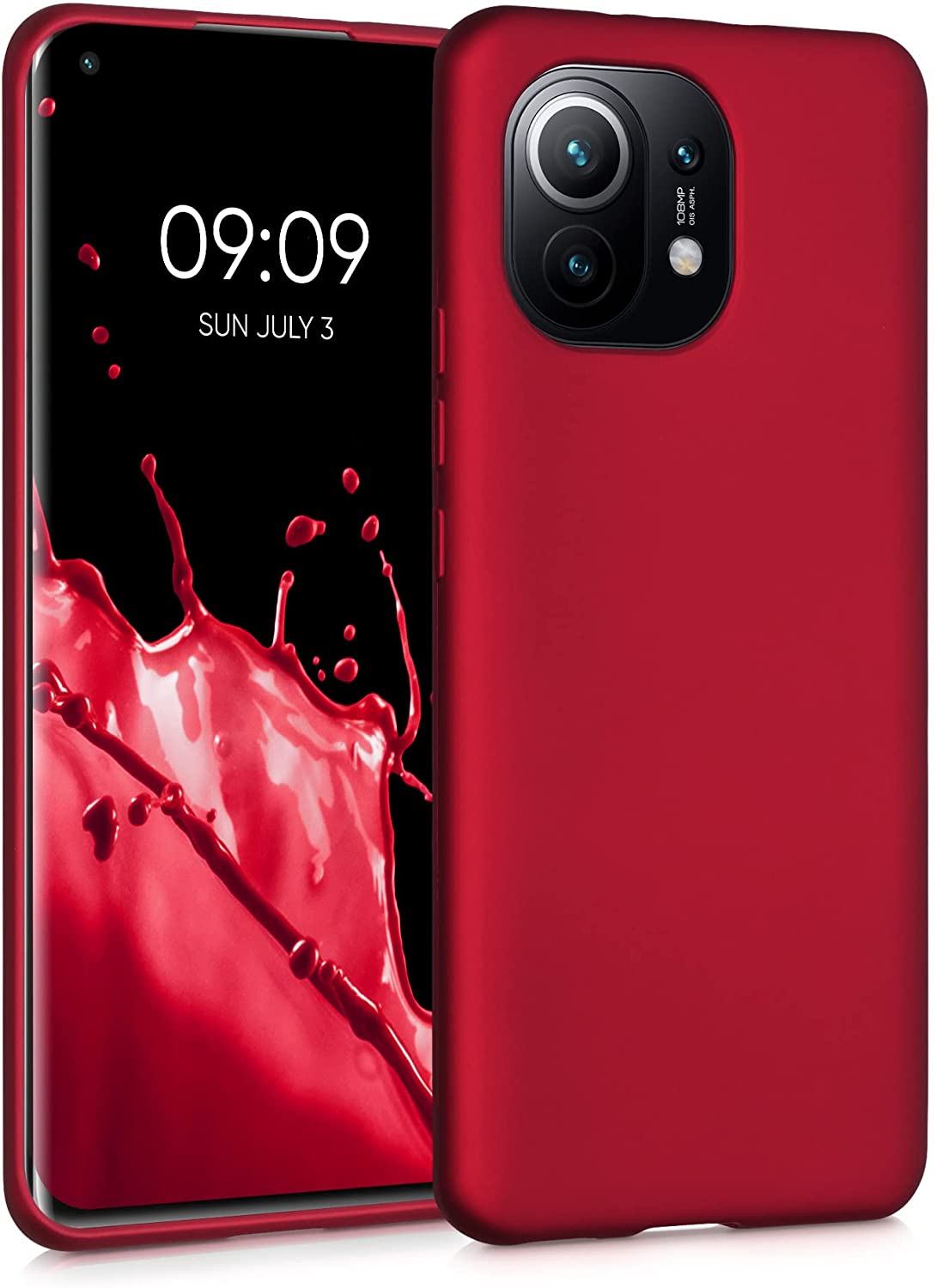 KW Xiaomi Mi 11 Θήκη Σιλικόνης TPU - Metallic Dark Red - 54189.36
