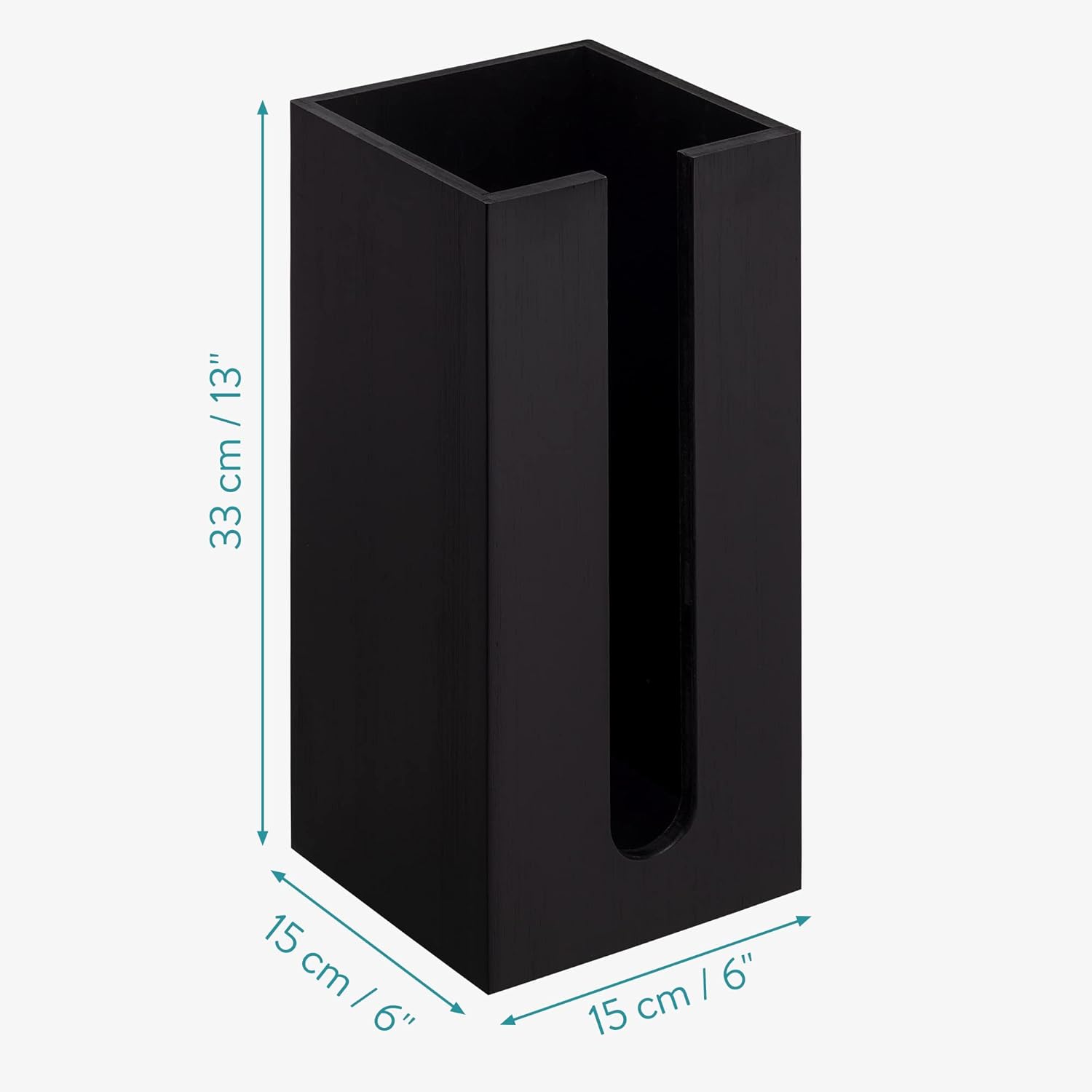 Navaris Βάση Αποθήκευσης από Μπαμπού για Χαρτί Τουαλέτας - Black - 54643.01.01