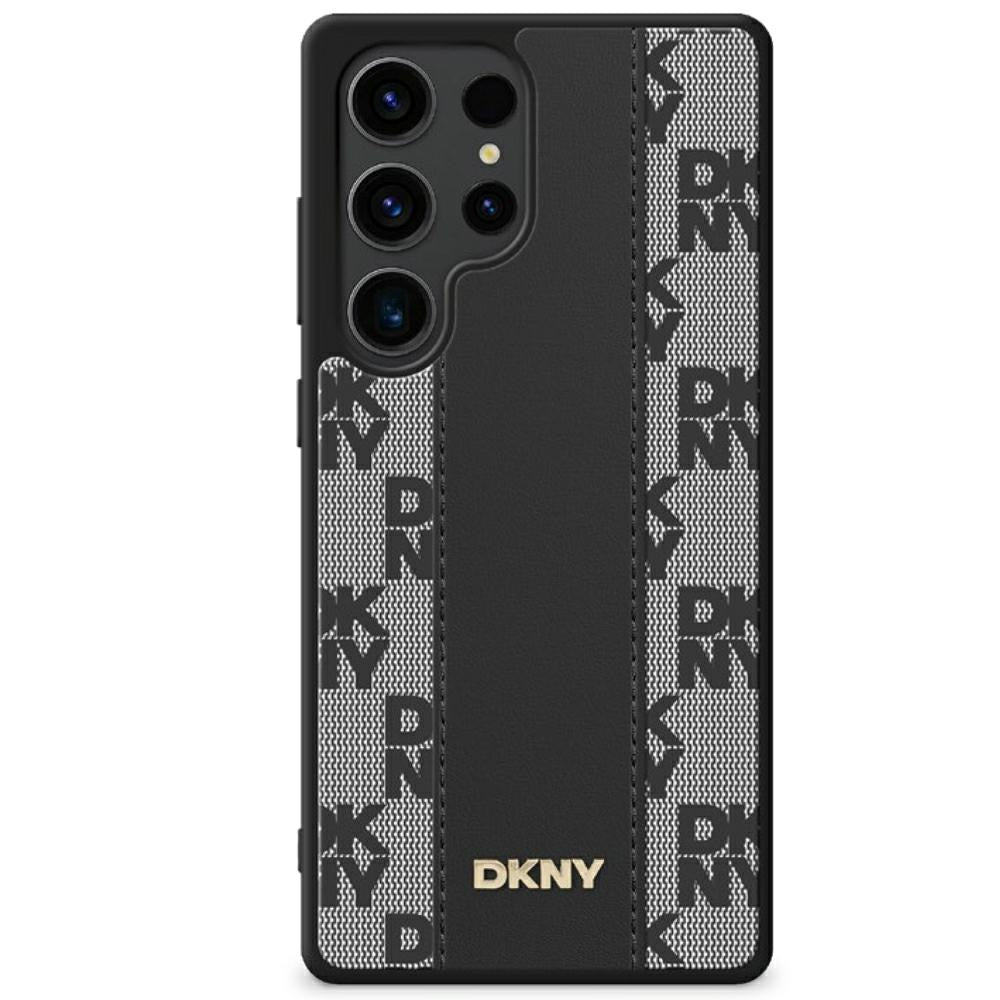 DKNY Samsung Galaxy S25 - Checkered Pattern MagSafe Σκληρή Θήκη με Επένδυση Συνθετικού Δέρματος - Black