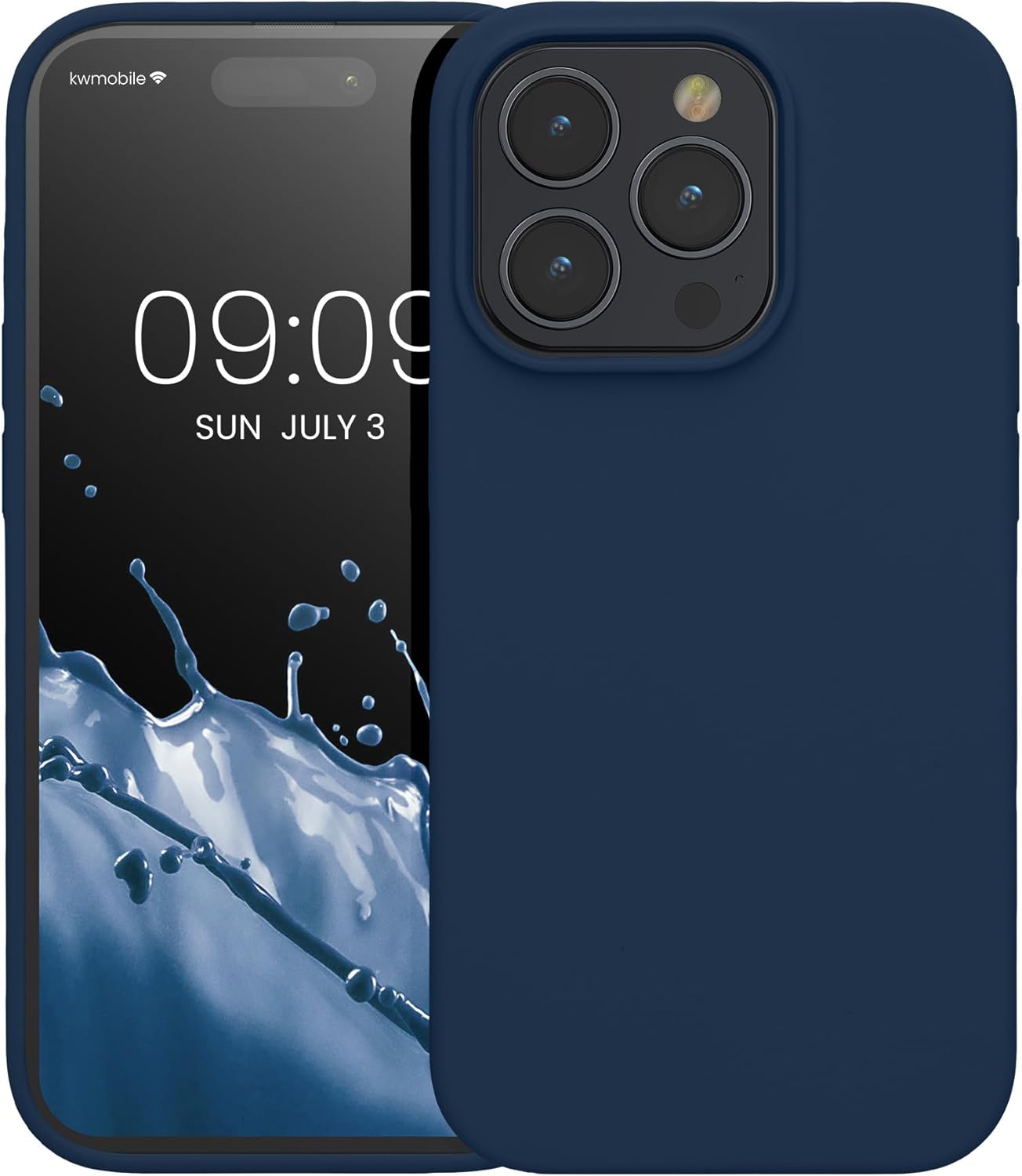 KW iPhone 15 Pro Θήκη Σιλικόνης Rubberized TPU - Navy Blue
