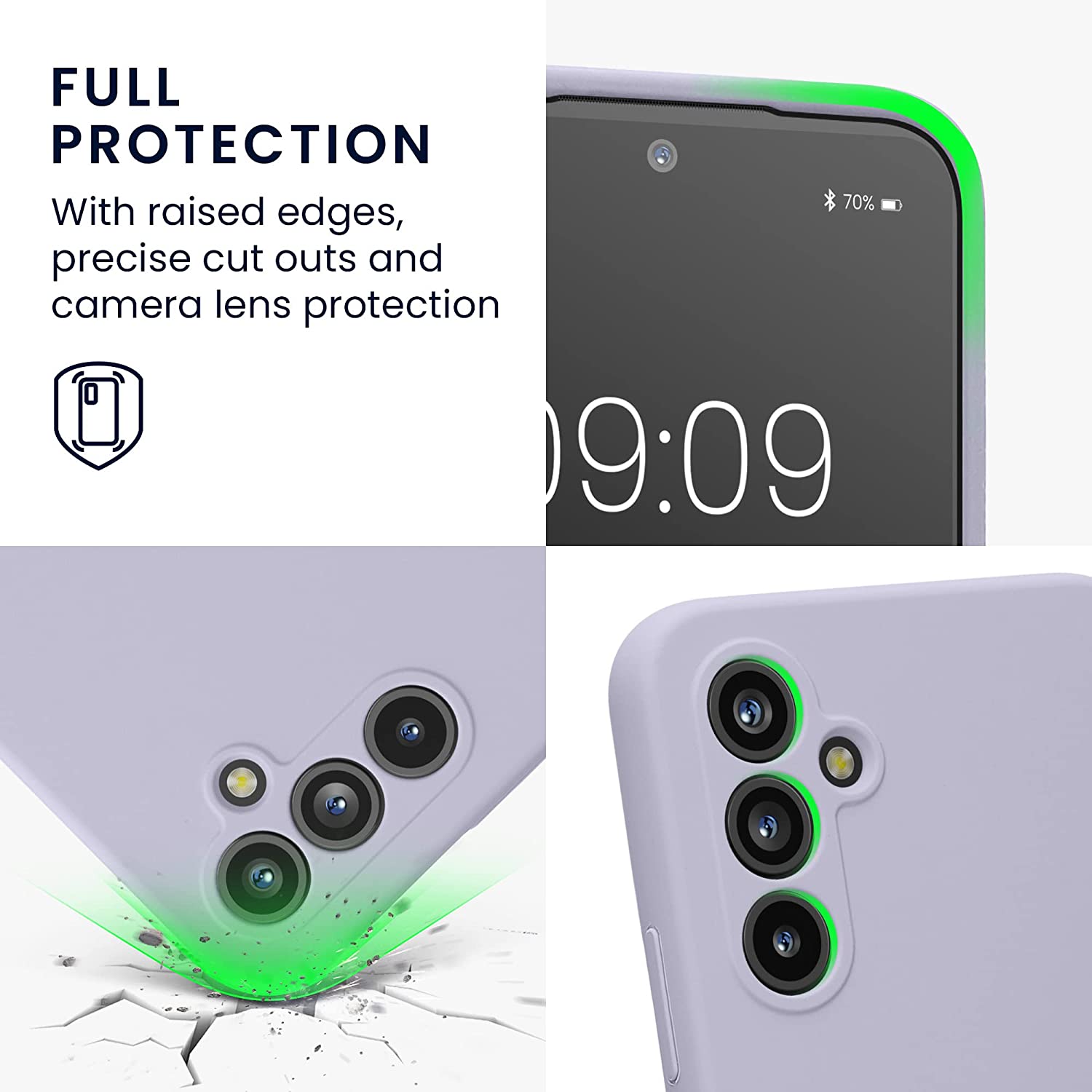 KW Samsung Galaxy A54 5G Θήκη Σιλικόνης Rubberized TPU - Light Lavender - 60795.139