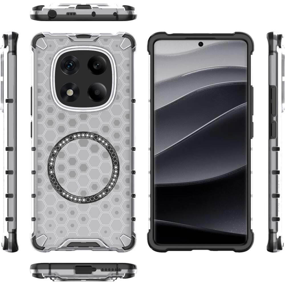 Techsuit Xiaomi Redmi Note 14 Pro 5G / Poco X7 Honeycomb Shield MagSafe Σκληρή Θήκη με Πλαίσιο Σιλικόνης - White