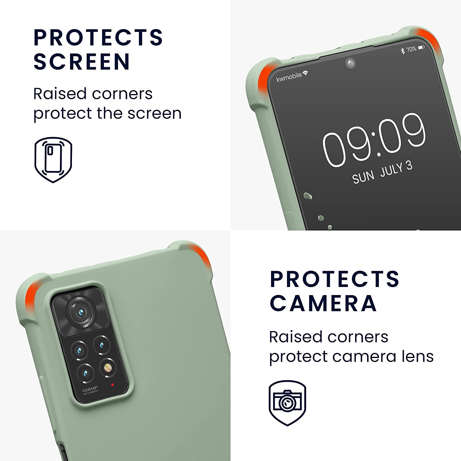 KW Xiaomi Redmi Note 11 Pro / Note 11 Pro 5G Θήκη Σιλικόνης TPU με Λουράκι - Gray Green - 58086.172