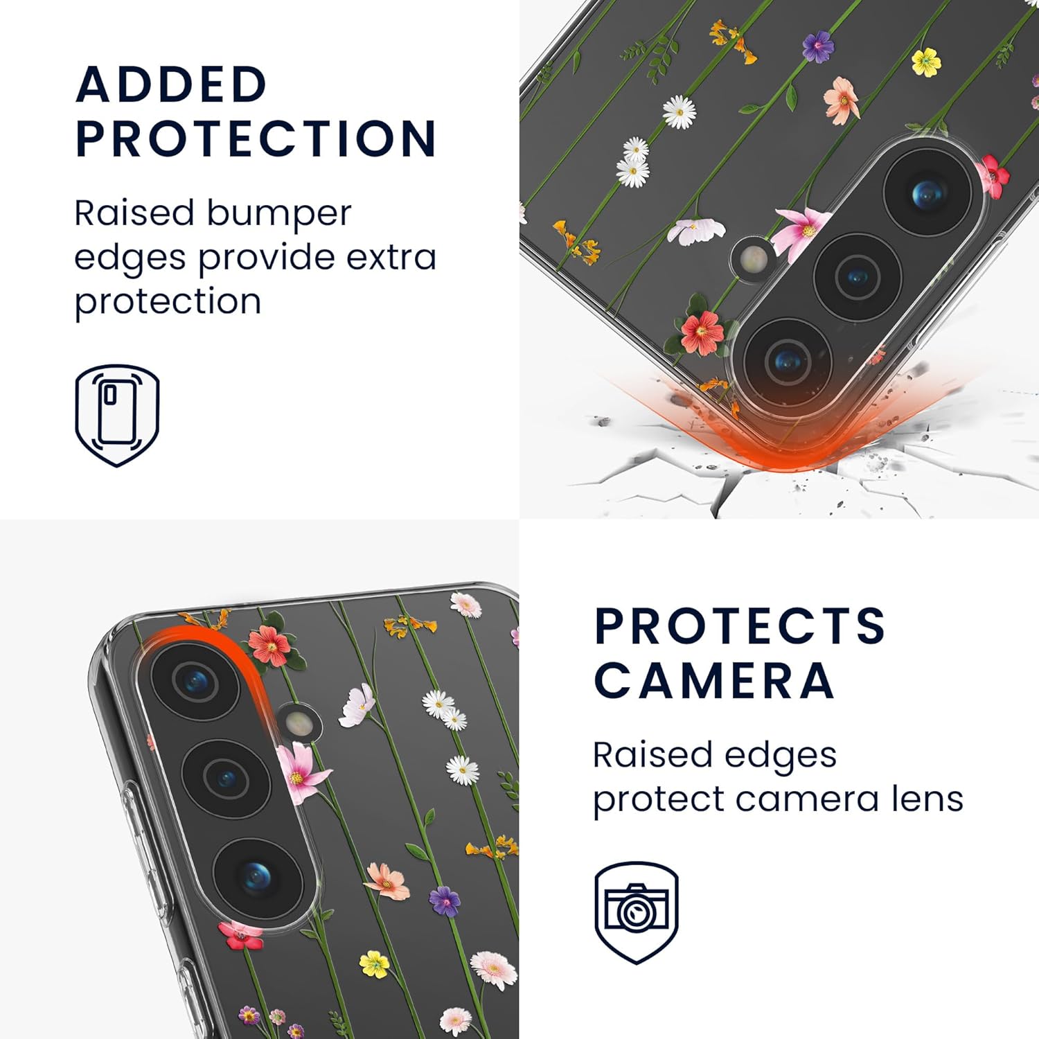 KW Samsung Galaxy S24+ Λεπτή Θήκη Σιλικόνης TPU - Design Wildflower Vines - Multicoloured / Διάφανη