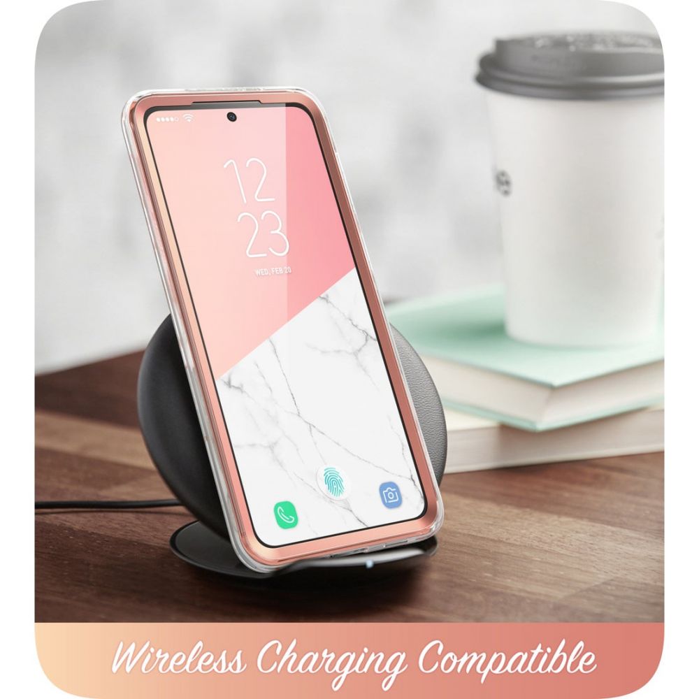 i-Blason Samsung Galaxy S21 FE Cosmo Σκληρή Θήκη με Πλαίσιο Σιλικόνης και Προστασία Οθόνης - Marble