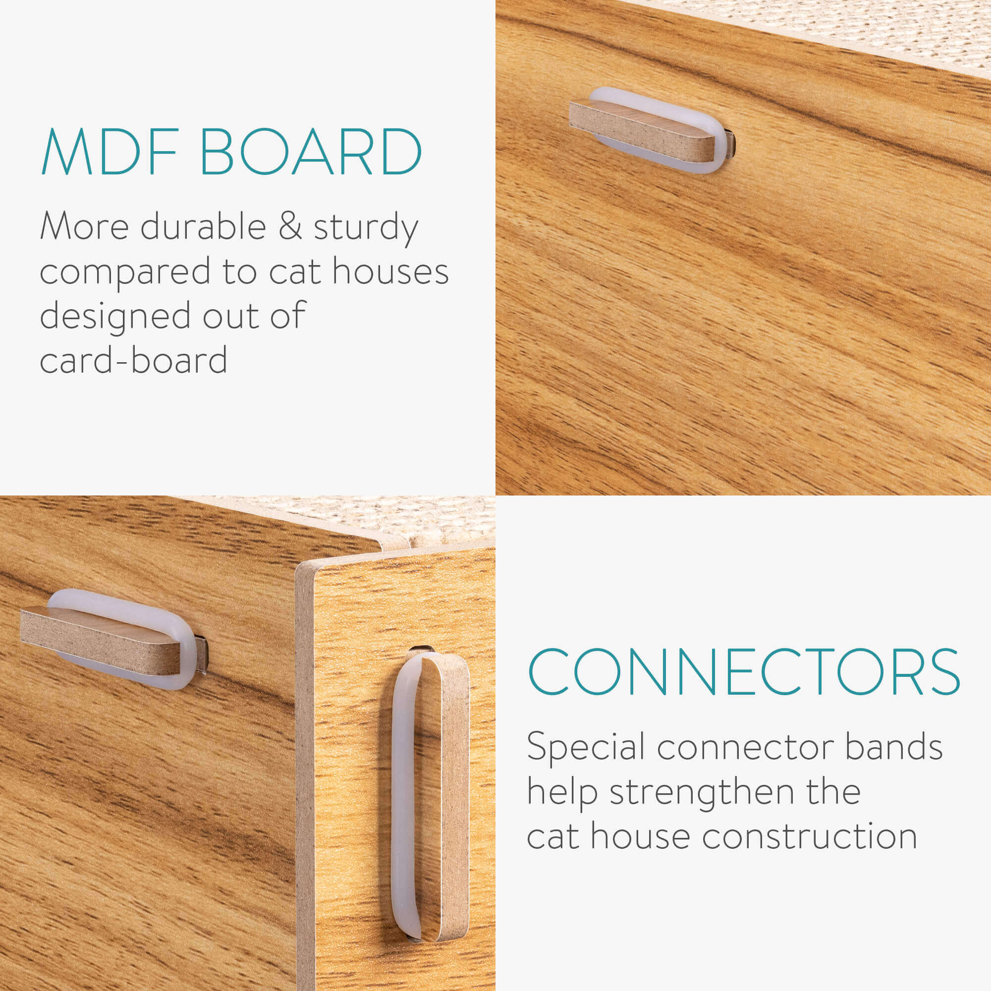 Navaris Σπίτι για Γάτες με Χαλάκι Ονυχοδρόμιο - 40,13 x 29,97 x 35,05 cm - Brown - 54973.01