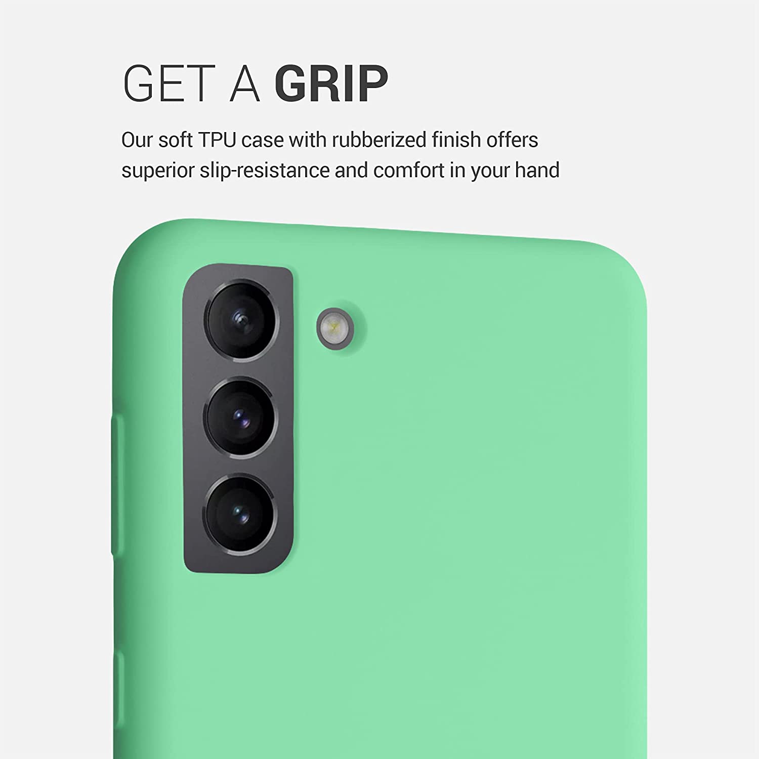 KW Samsung Galaxy S21 Plus Θήκη Σιλικόνης Rubber TPU - Peppermint Green - 54066.147