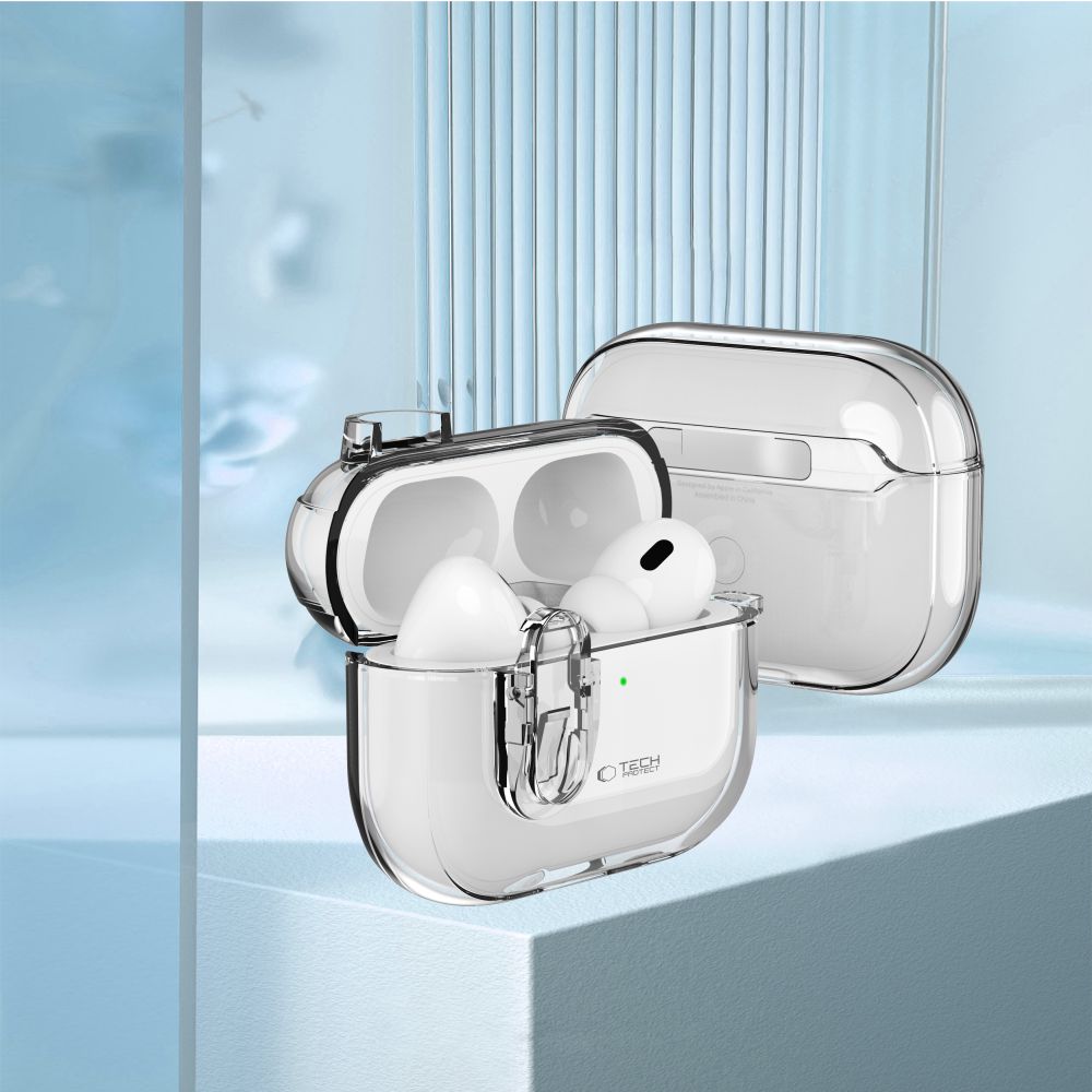 Tech-Protect AirPods Pro 1 / 2 Θήκη από Σκληρό Πλαστικό - Slim Hook - Διάφανη