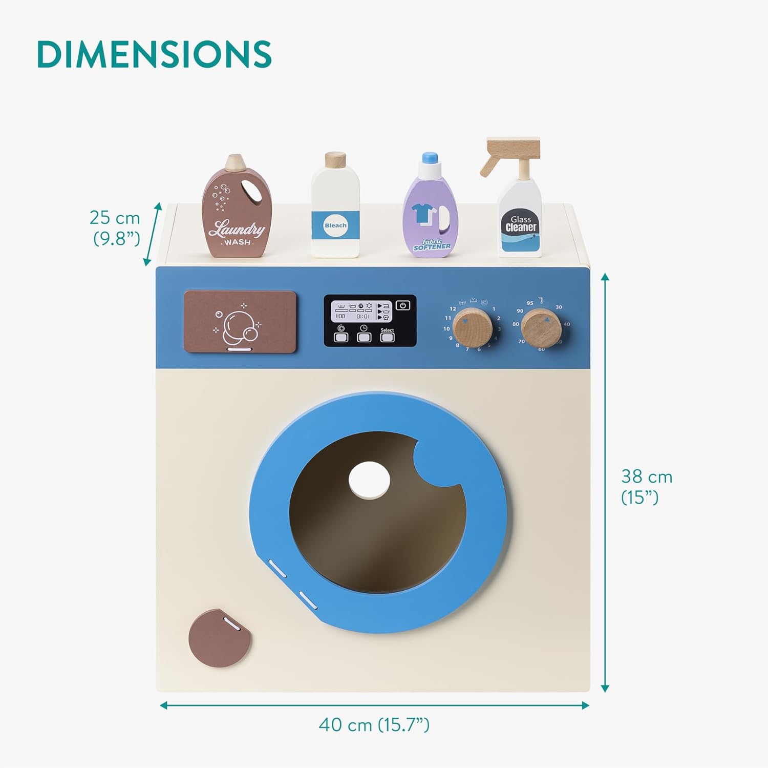 Navaris Ξύλινο Παιχνίδι Πλυντήριο και Σετ Πλυντηρίου - ‎Beige