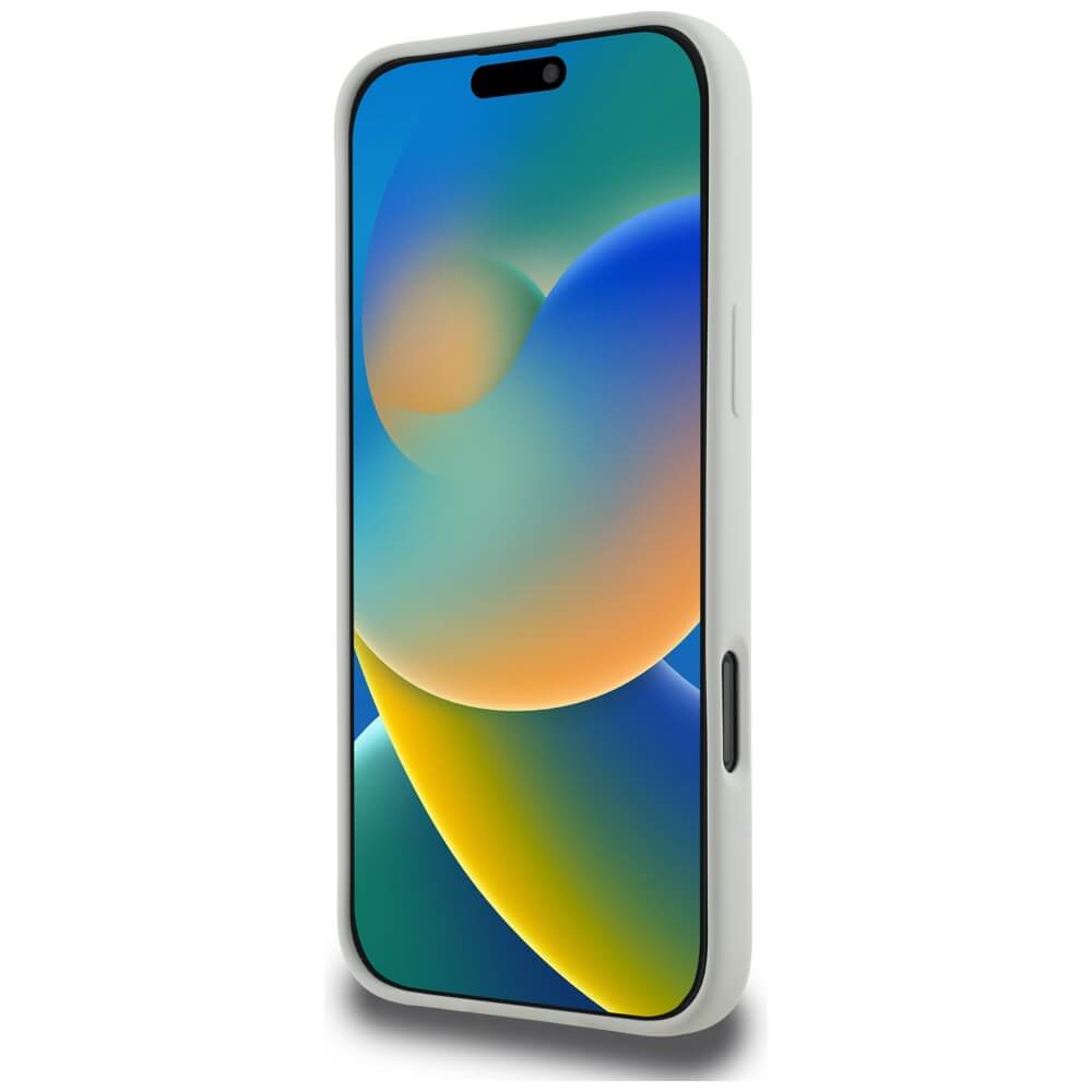 Karl Lagerfeld iPhone 16 Pro - Silicone Double Heads and Circle - Σκληρή Θήκη Σιλικόνης με MagSafe - Beige - KLHMP16LSKCHTCE