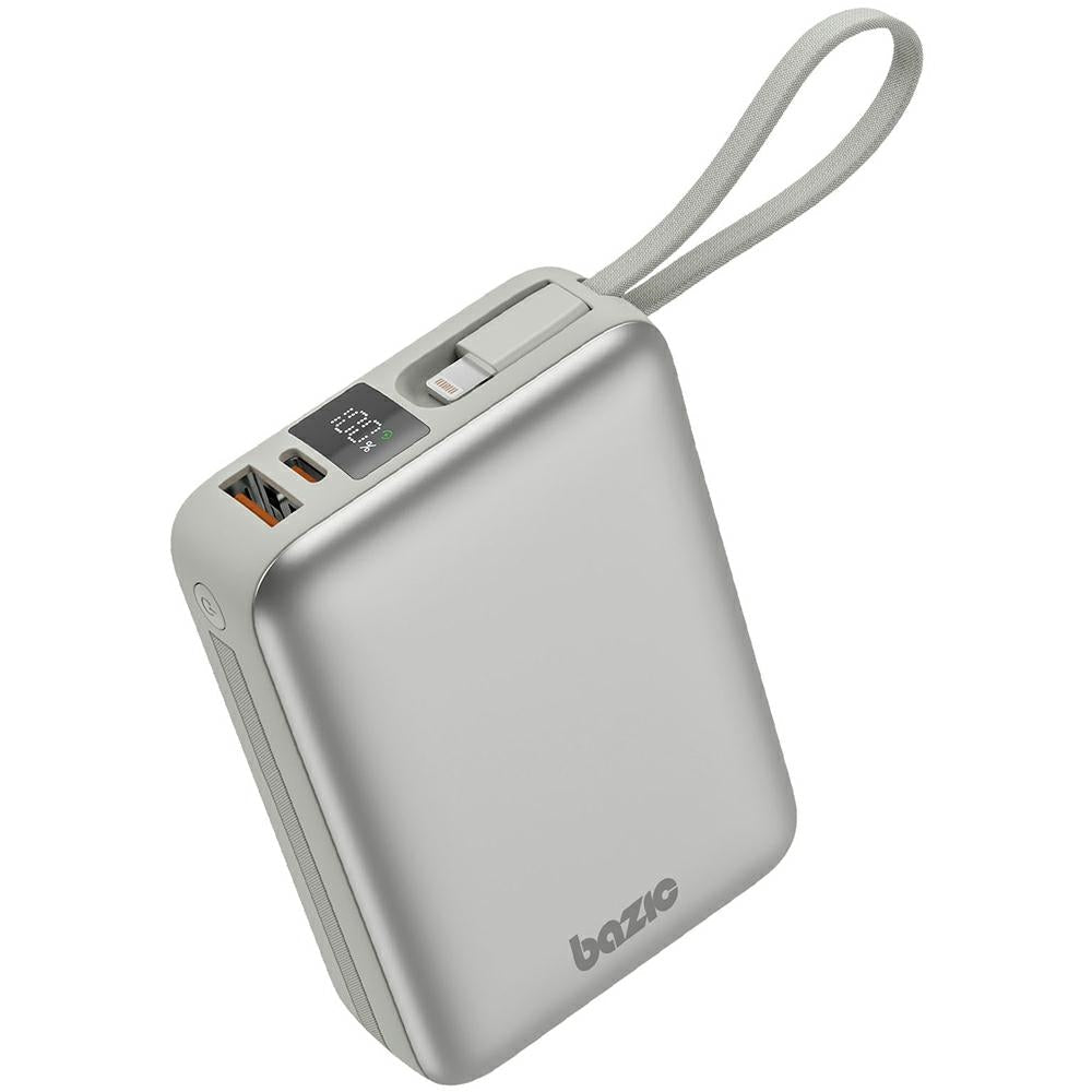Energea 4in1 PowerBank 20.000mAh με 1 Θύρα USB - C και 1 Θύρα USB και Ενσωματωμένα Καλώδια Lightning και Type - C - Bazic Fusion Mini - Grey