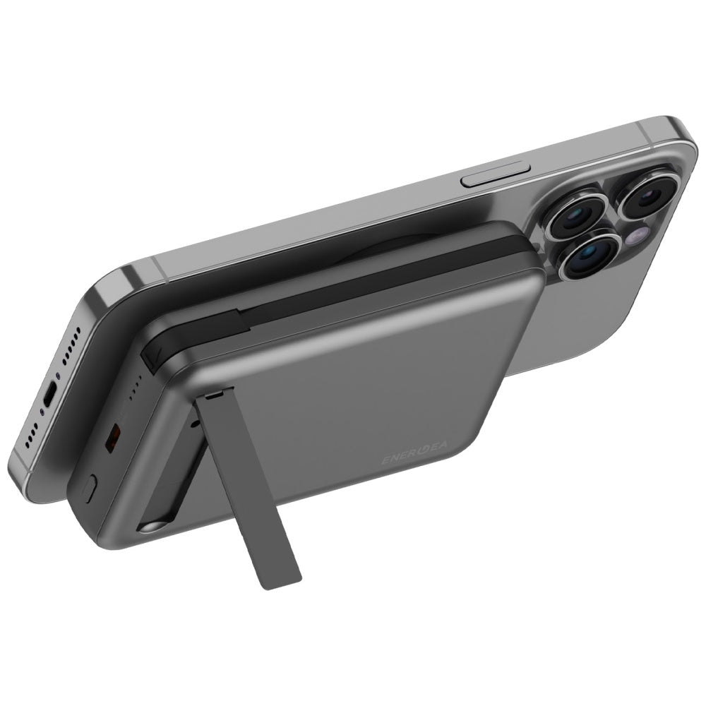 Energea MagPac Pro Plus - Ασύρματο MagSafe PowerBank Κινητού 10000 mAh με Aποσπώμενο Καλώδιo Type - C to Type - C - Grey