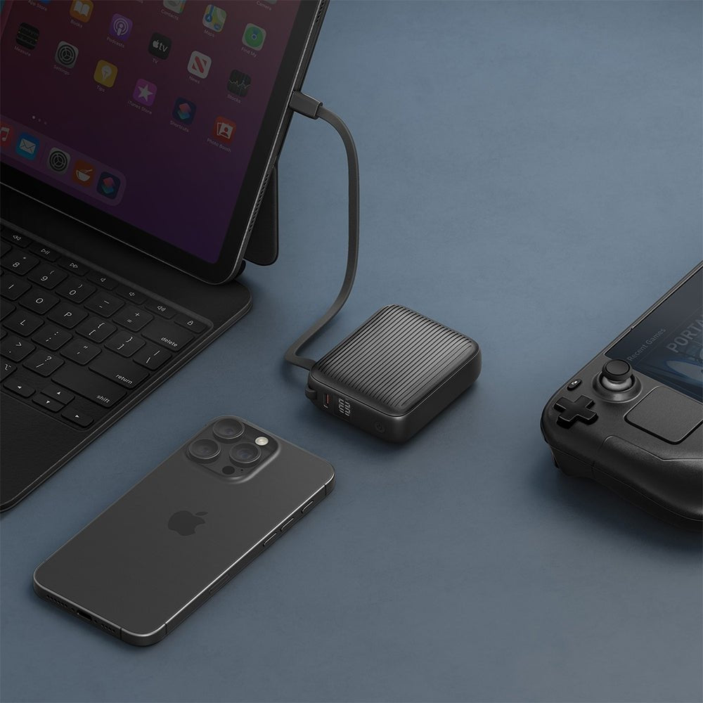 Energea PowerBank 10.000mAh με 1 Θύρα USB - C και Ενσωματωμένο Καλώδιο Type - C - Integra Mini 35 PD35W - Grey