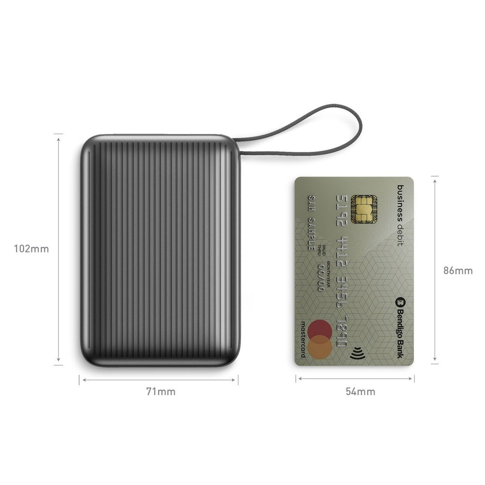 Energea PowerBank 20.000mAh με 1 Θύρα USB - C και 1 Θύρα USB και Ενσωματωμένο Καλώδιο Type - C - Integra Ultra 45 3C PD45W - Grey