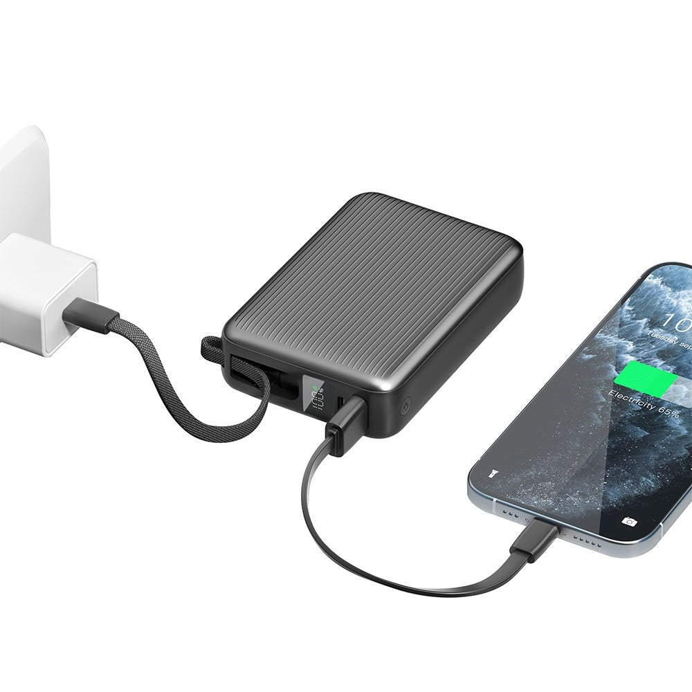 Energea PowerBank 20.000mAh με 1 Θύρα USB - C και 1 Θύρα USB και Ενσωματωμένο Καλώδιο Type - C - Integra Ultra 45 PD45W - Grey