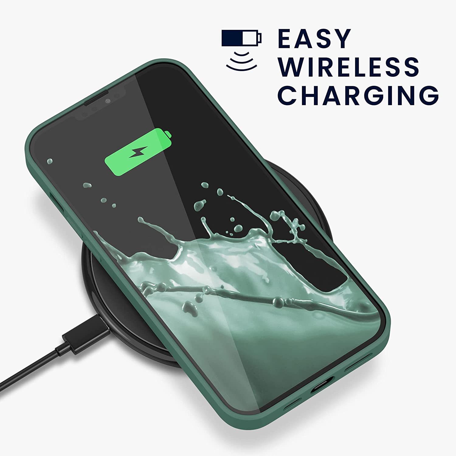 KW iPhone 13 Pro Max Θήκη Σιλικόνης Rubberized TPU - Forest Green - 55975.166