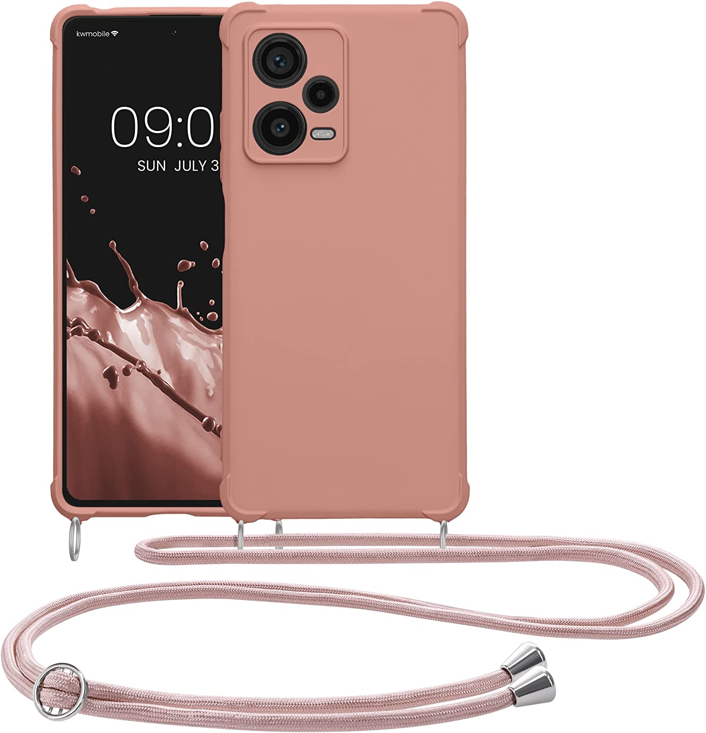 KW Xiaomi Redmi Note 12 Pro+ Θήκη Σιλικόνης TPU με Λουράκι - Mother Of Pearl - 60720.154