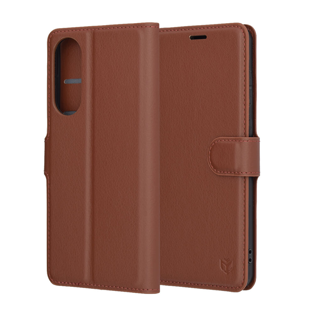 Techsuit Samsung Galaxy S25 Edge - Leather Folio - Θήκη Πορτοφόλι από Δερματίνη με Stand - Brown