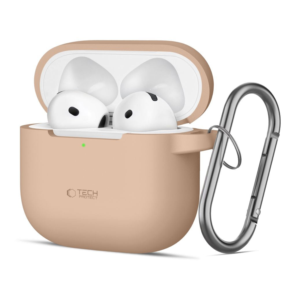 Tech-Protect AirPods 4 Θήκη Σιλικόνης - Silicone Hook - Caffe Latte