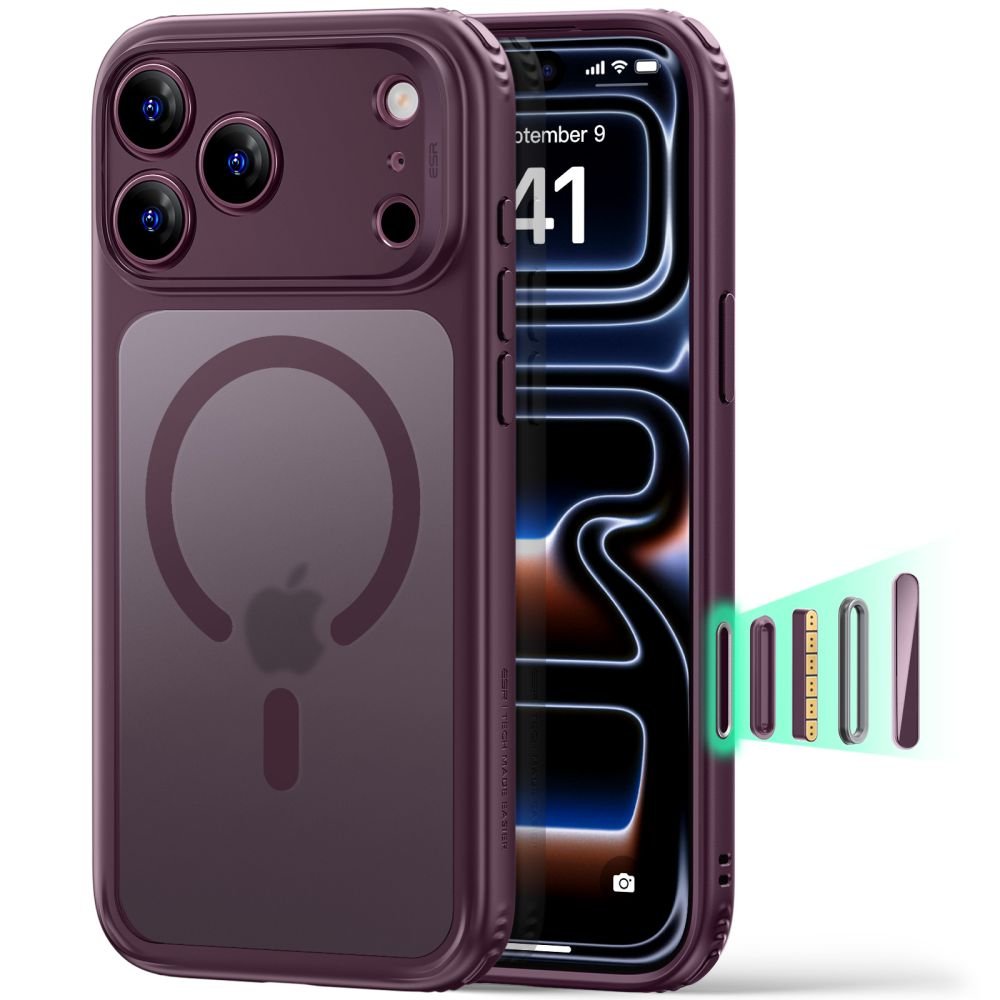ESR iPhone 17 Pro / iPhone 18 Pro - Σκληρή Θήκη με Πλαίσιο Σιλικόνης - Classic Hybrid MagSafe - Frosted Deep Burgundy