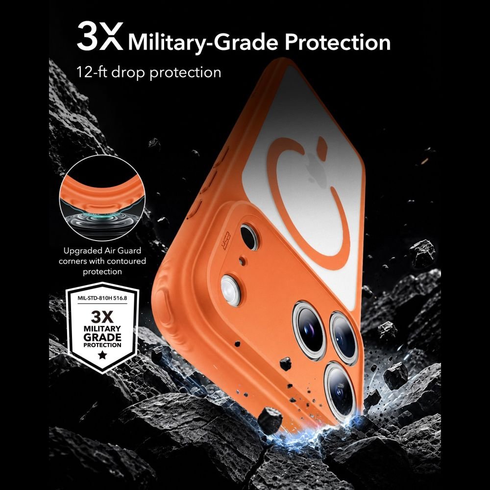 ESR iPhone 17 Pro / iPhone 18 Pro - Σκληρή Θήκη με Πλαίσιο Σιλικόνης - Classic Hybrid MagSafe - Frosted Orange