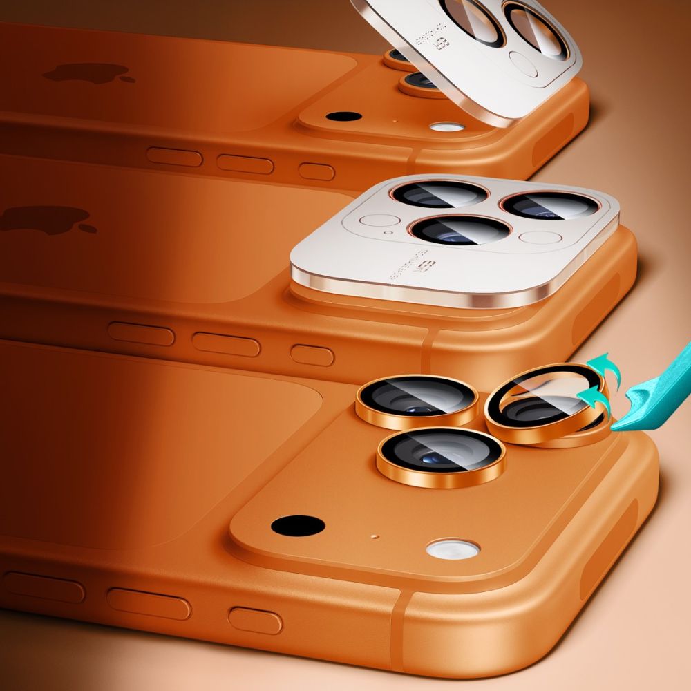 ESR iPhone 17 Pro Max / 17 Pro / 16 Pro Max / 16 Pro / 15 Pro Max / 15 Pro / 14 Pro Max / 14 Pro - Αντιχαρακτικό Γυαλί για την Κάμερα - Armorite - Orange