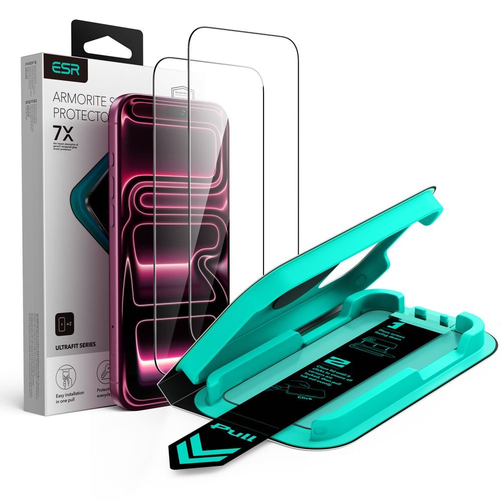 ESR iPhone 17 Pro Max / iPhone 18 Pro Max - Αντιχαρακτικό Γυαλί Οθόνης - UltraFit Armorite - 2 Τεμάχια - Black