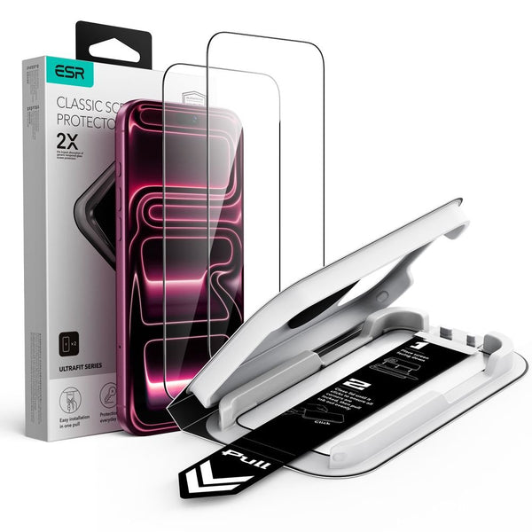 ESR iPhone 17 Pro Max / iPhone 18 Pro Max - Full Screen Αντιχαρακτικό Γυαλί Οθόνης - UltraFit Classic - 2 Τεμάχια - Black