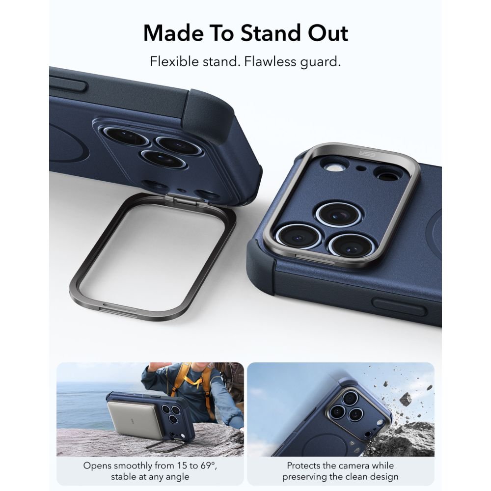 ESR iPhone 17 Pro Max / iPhone 18 Pro Max - Σκληρή Θήκη MagSafe με Πλαίσιο Σιλικόνης και Σταντ - Cyber Tough Kickstand - Blue
